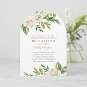 Invitation au baptême de fleurs dorées (Debout devant)