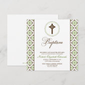 Invitation au baptême de grâce Vintage (chocolat/v (Devant / Derrière)