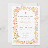 Invitation au baptême de la jeune fille florale jo (Devant)