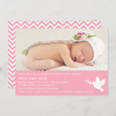 Invitation au baptême de la petite fille Dove mode (Devant / Derrière)