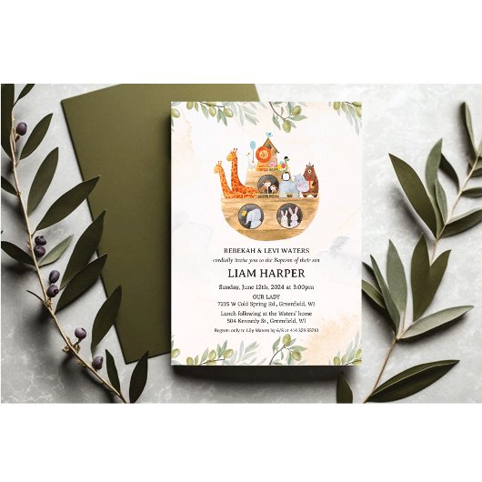 Invitation au baptême de l'arche de Noé