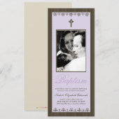 Invitation au baptême de Lilac 4 x 9,25 po de styl (Devant / Derrière)
