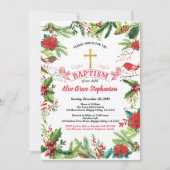 Invitation au baptême de Noël. Croix d'or blanc (Devant)