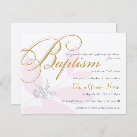 Invitation au baptême des filles (Devant / Derrière)