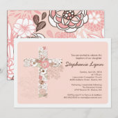 Invitation au baptême des filles de la Croix rose  (Devant / Derrière)