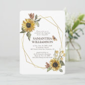 Invitation au baptême des fleurs de tournesol russ (Debout devant)