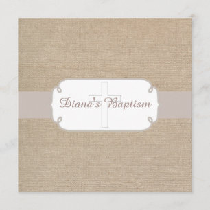 Invitation au baptême du beige brun Saumon russe