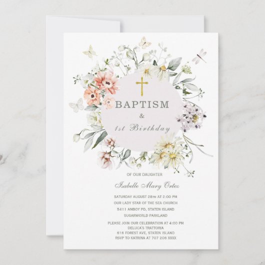 Invitation au baptême et premier anniversaire de W (Devant)