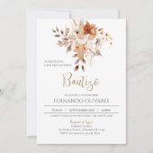 Invitation au baptême Floral Boho espagnol (Devant)