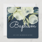 Invitation au baptême floral d'aquarelle moderne (Devant)