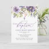 Invitation au baptême floral pourpre (Debout devant)