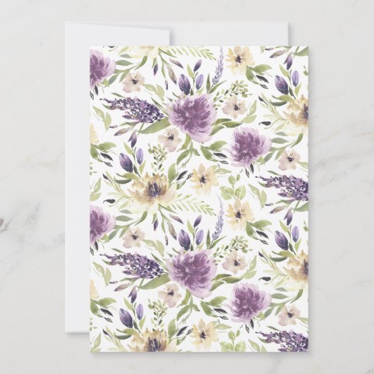 Invitation au baptême floral pourpre (Dos)