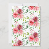 Invitation au baptême floral Rose de Springtime Pe (Dos)