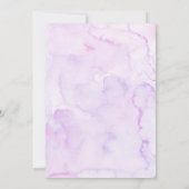 Invitation au baptême florale et papillon pourpre (Dos)