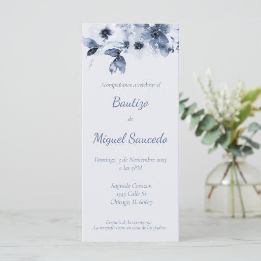 Invitation au baptême, Invitacion de bautizo para (Debout devant)