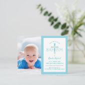 Invitation au baptême - Invitation photo du garçon (Debout devant)