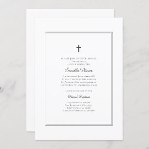 Invitation au baptême moderne et minimaliste