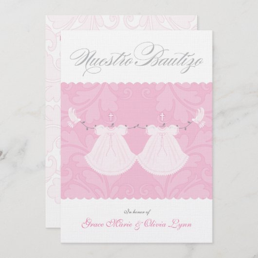 Invitation au baptême| Nuestro Bautizo (Devant / Derrière)