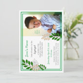 Invitation au baptême pour garçon de 8 ans (Debout devant)