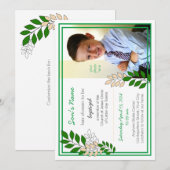 Invitation au baptême pour garçon de 8 ans (Devant / Derrière)