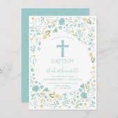 Invitation au baptême pour garçon et/ou fille avec (Devant / Derrière)