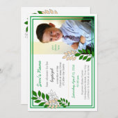 Invitation au baptême pour un garçon de 8 ans (Devant / Derrière)