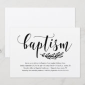 Invitation au baptême rustique (Devant / Derrière)