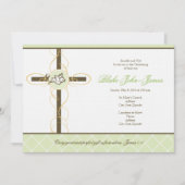 Invitation au baptême vert neutre (Devant)