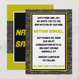 Invitation au Bar Mitzvah de la fête des codeurs