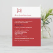 Invitation au bar ou au Bat mitzvah Torah Crimson (Debout devant)