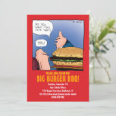 Invitation au barbecue avec un Dessin de hamburger (Debout devant)