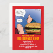 Invitation au barbecue avec un Dessin de hamburger (Devant / Derrière)