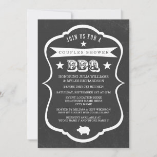 Invitation au barbecue Chalkboard Couples Shower