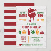 Invitation au barbecue d'anniversaire (Devant / Derrière)