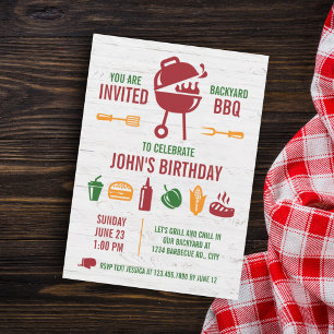 Invitation au barbecue d'anniversaire