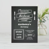 Invitation au barbecue d'anniversaire Vintage Chal (Debout devant)