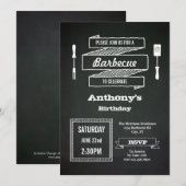 Invitation au barbecue d'anniversaire Vintage Chal (Devant / Derrière)