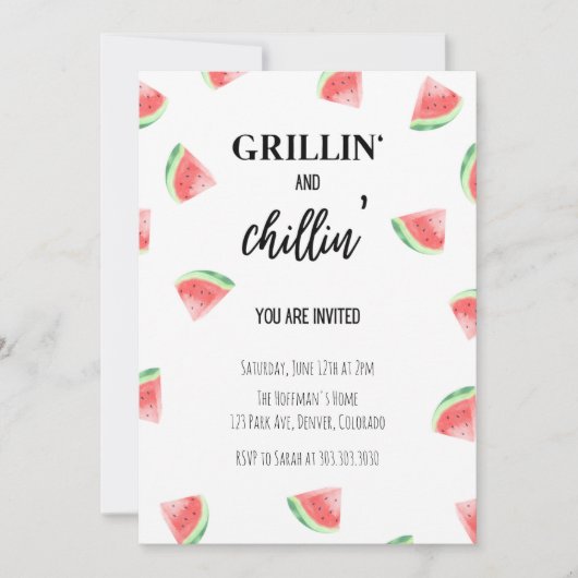 Invitation au barbecue de Grillin et Chillin' Wate (Devant)