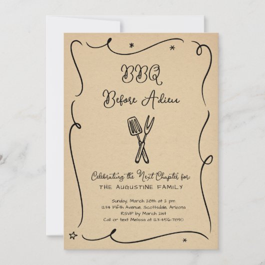 Invitation au barbecue de la fête (Devant)