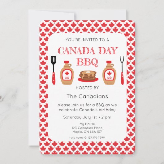 Invitation au barbecue de la fête du Canada (Devant)