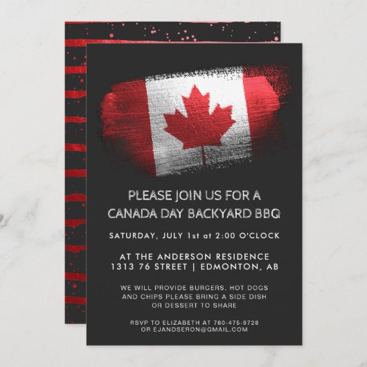Invitation au barbecue de la fête du Canada (Devant / Derrière)