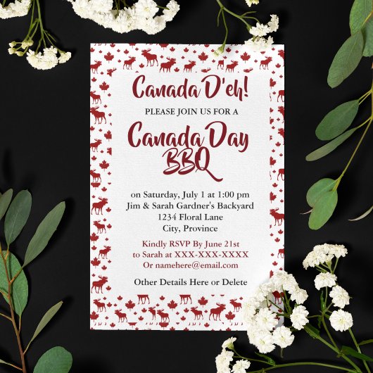 Invitation au barbecue de la fête du Canada