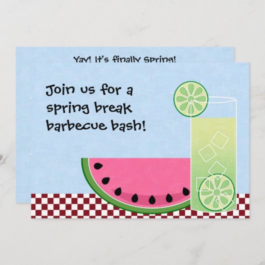 Invitation au barbecue de printemps Bash (Devant / Derrière)