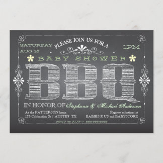 Invitation au barbecue du Baby shower de tableau d