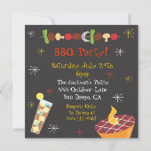 Invitation au barbecue du milieu du siècle rétro (Dos)