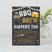 Invitation au barbecue et au Baby shower de bière (Debout devant)