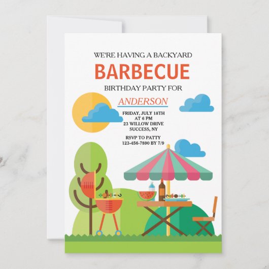Invitation au barbecue jardin (Devant)