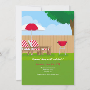 Invitation au barbecue jardin