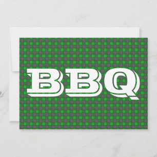 Invitation au barbecue sur le chèque noir vert