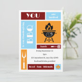 Invitation au barbecue Thanksgiving unique (Debout devant)